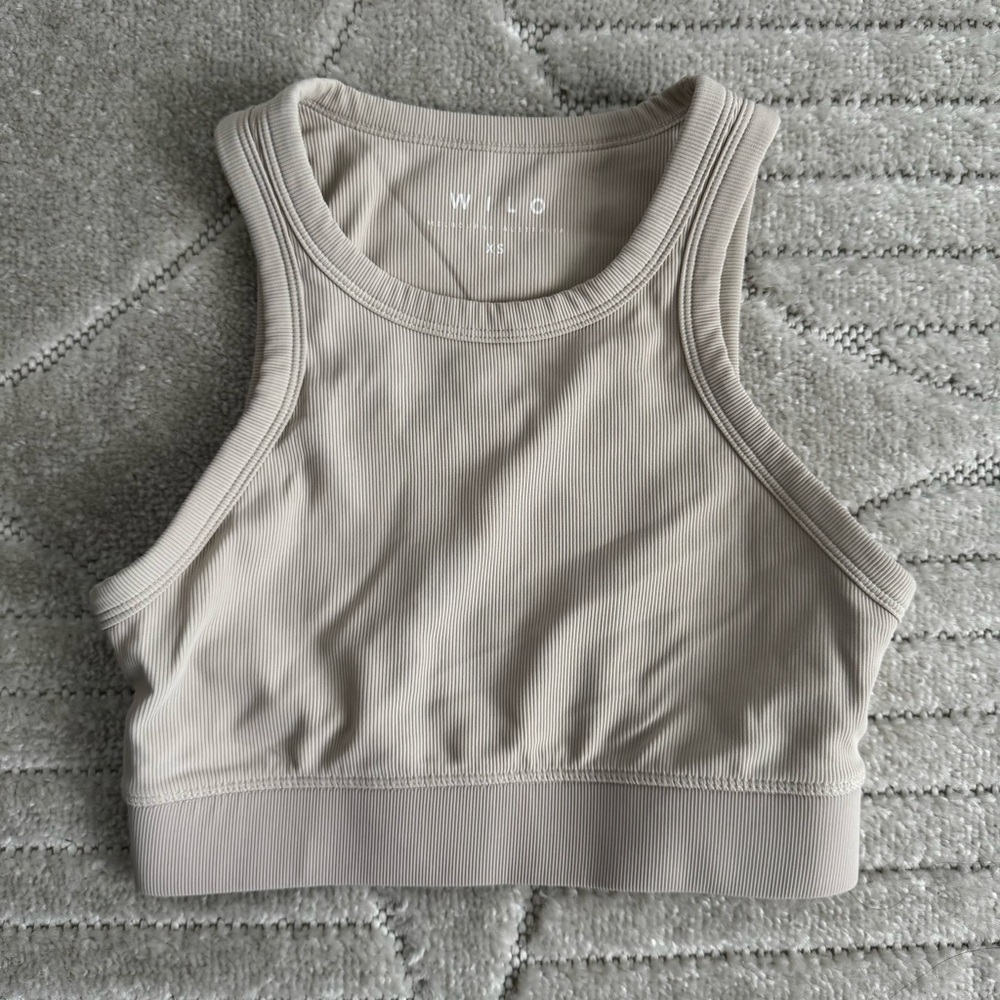 WILO Australia Ribbed Sports Bra in Nude Oatmeal